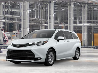 2026 Toyota Sienna XLE in Wind Chill Pearl — front three-quarter view