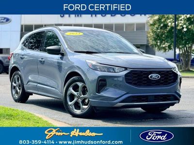 2023 Ford Escape ST-Line in Vapor Blue — front three-quarter view