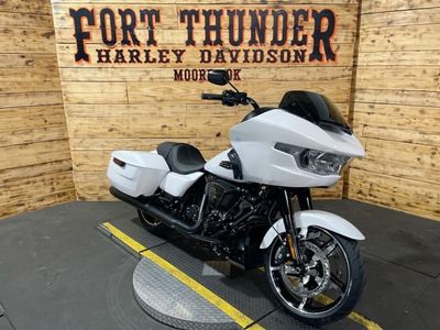 2025 Harley-Davidson FLTRX - Road Glide in White Onyx Pearl - Black Finish — front three-quarter view