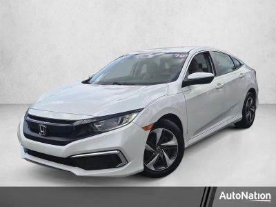 2019 Honda Civic Sedan LX CVT in Platinum White Pea — front three-quarter view