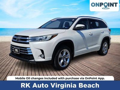 2018 Toyota Highlander Limited in White — front three-quarter view