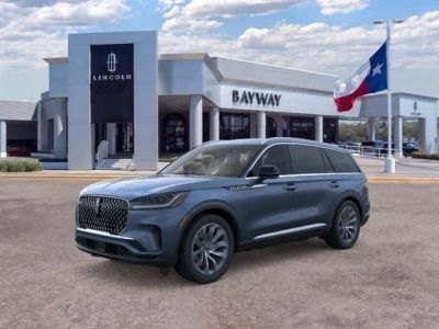 2026 Lincoln Aviator Premiere in Blue Metallic — front three-quarter view
