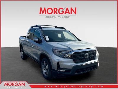 2026 Honda Ridgeline RTL in Solar Silver Metallic — front three-quarter view