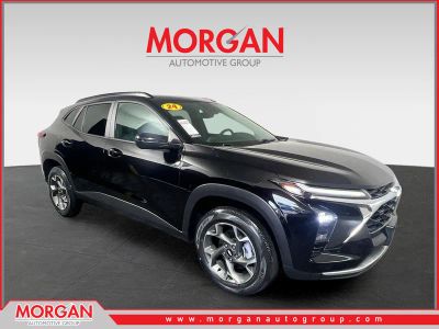 2024 Chevrolet Trax LT in Mosaic Black Metallic — front three-quarter view