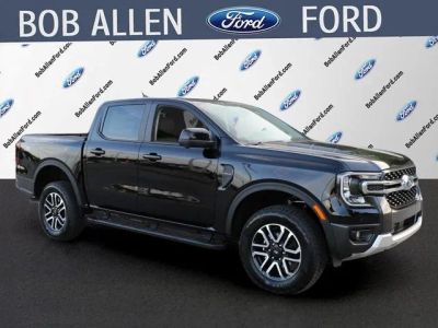 2026 Ford Ranger Lariat in Shadow Black — front three-quarter view