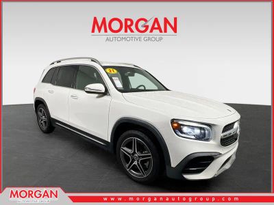 2021 Mercedes-Benz GLB 250 in Polar White — front three-quarter view