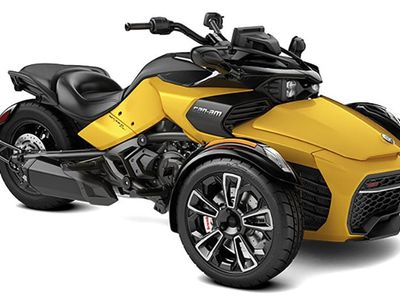 2026 Can-Am Spyder F3-S in Circuit Yellow Metallic — front three-quarter view