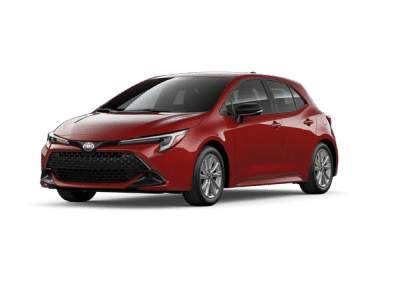 2026 Toyota Corolla Hatchback SE in FINISH LINE RED* — front three-quarter view