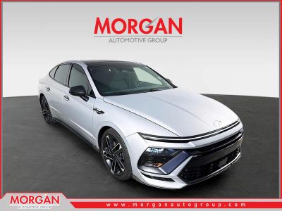 2024 Hyundai Sonata N Line in Silver — front three-quarter view