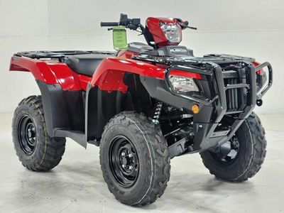 2026 Honda FourTrax Foreman 4x4 EPS TrueTimber Atera Camo in RED — front three-quarter view