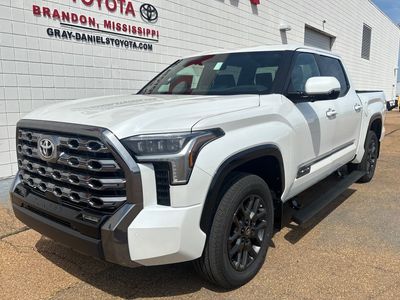 2026 Toyota Tundra Platinum in Wind Chill Pearl — front three-quarter view