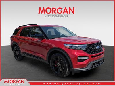 2023 Ford Explorer ST in Red — front three-quarter view