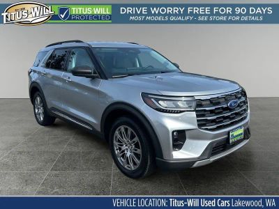 2025 Ford Explorer Active in Silver Metallic — front three-quarter view