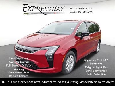 2027 Chrysler Pacifica Select in Red Hot Pearl-Coat Exterior Paint — front three-quarter view