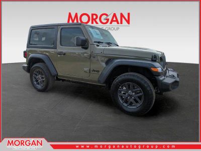 2026 Jeep Wrangler Sport S in Green — front three-quarter view