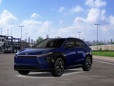 2026 Toyota bZ XLE in Blueprint — front three-quarter view
