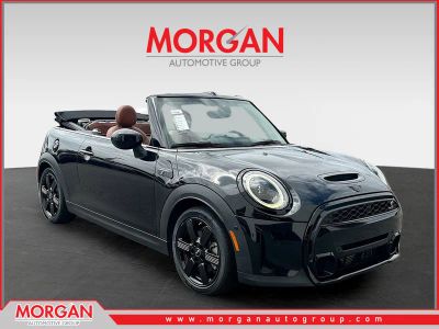 2023 MINI Convertible Cooper S Classic in Midnight Black — front three-quarter view