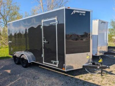 2026 Homesteader 7x16 TA, 7000 GVWR, 7' Interior, Small Dent Discount Unit — front three-quarter view