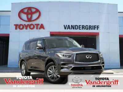 2024 INFINITI QX80 N/A in Anthracite Gray — front three-quarter view