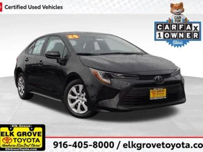 2024 Toyota Corolla LE in Black — front three-quarter view