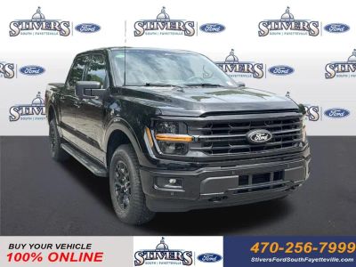 2026 Ford F-150 XLT in Black — front three-quarter view