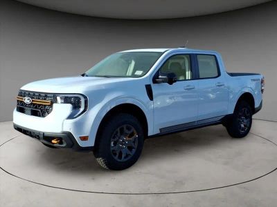 2025 Ford Maverick Tremor in Oxford White — front three-quarter view