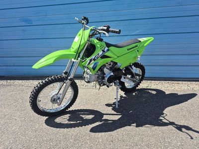 2026 Kawasaki KLX110R L in LIME GREEN — front three-quarter view