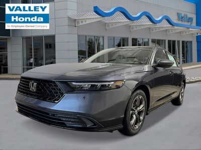 2026 Honda Accord Hybrid EX-L in Meteorite Gray Metallic — front three-quarter view