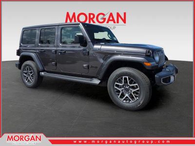 2026 Jeep Wrangler Sahara in Gray — front three-quarter view