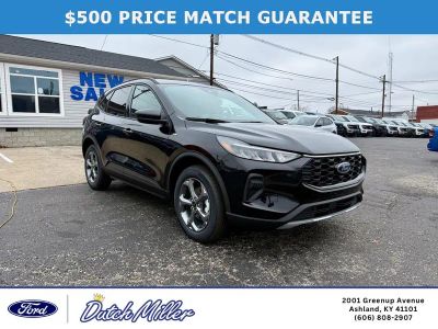 2026 Ford Escape ST-Line in Agate Black Metallic — front three-quarter view