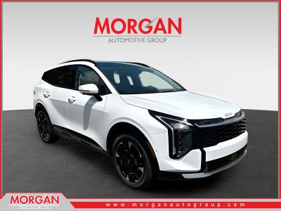 2026 Kia Sportage SX-Prestige in White — front three-quarter view
