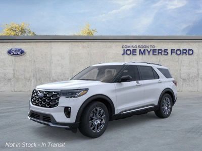 2026 Ford Explorer in A3 Silver — front three-quarter view