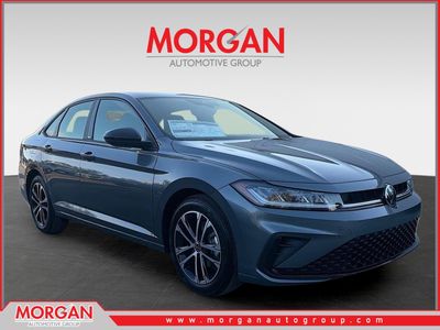 2026 Volkswagen Jetta Sport in Platinum — front three-quarter view