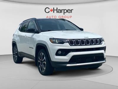 2023 Jeep Compass Limited in Bright White Clearcoat — front three-quarter view
