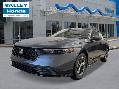 2026 Honda Accord Hybrid EX-L in Meteorite Gray Metallic — front three-quarter view