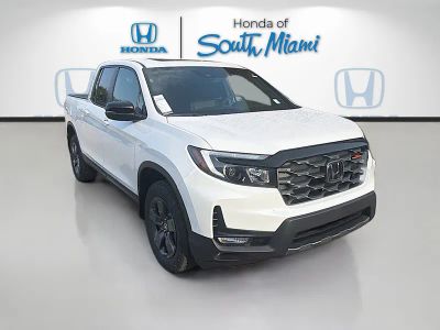 2026 Honda Ridgeline TrailSport in Platinum White Pearl — front three-quarter view