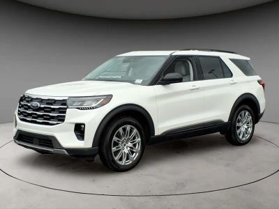 2026 Ford Explorer Active in White Metallic — front three-quarter view