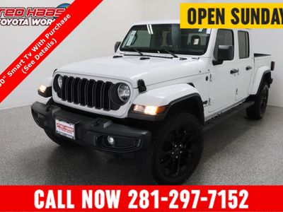 2025 Jeep Gladiator 4WD Nighthawk 3.6L in Bright White Clearcoat — front three-quarter view