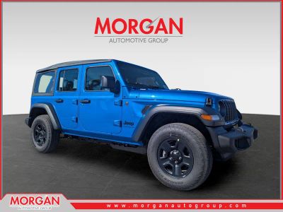 2026 Jeep Wrangler Sport in Blue — front three-quarter view