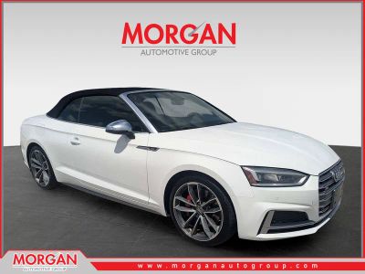 2018 Audi S5 Cabriolet Premium Plus in Ibis White — front three-quarter view