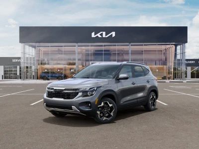 2026 Kia Seltos S in Steel Gray — front three-quarter view