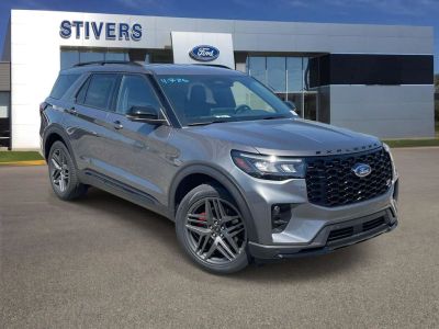 2026 Ford Explorer ST in Carbonized Gray Metallic — front three-quarter view