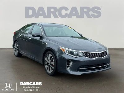 2017 Kia Optima SX Turbo in Platinum Graphite — front three-quarter view