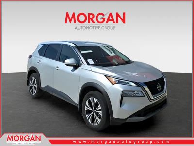 2023 Nissan Rogue SV in Silver — front three-quarter view