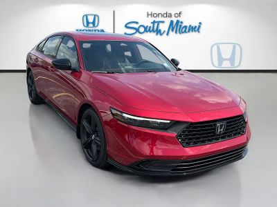 2026 Honda Accord Hybrid Sport-L in Radiant Red Metallic — front three-quarter view