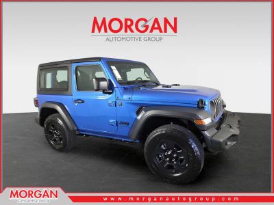 2026 Jeep Wrangler Sport in Blue — front three-quarter view