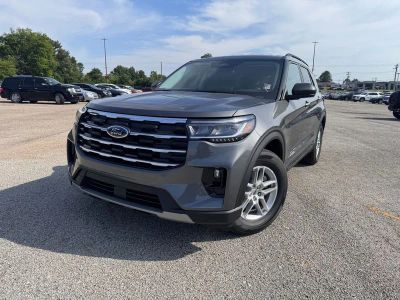 2026 Ford Explorer Active in Gray Metallic — front three-quarter view