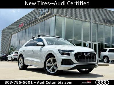 2023 Audi Q8 55 Prestige quattro in Glacier White Metallic — front three-quarter view