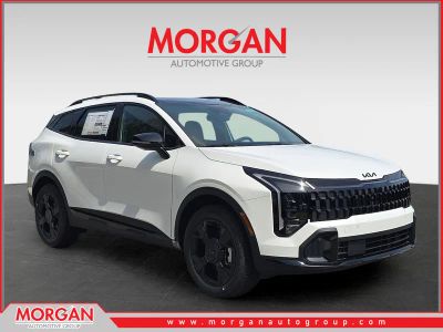 2026 Kia Sportage Hybrid X-Line in Snow White Pearl — front three-quarter view