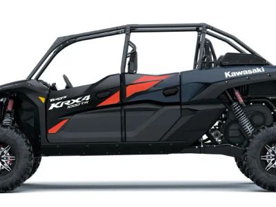 2027 Kawasaki TERYX KRX4 1000 TR in Grayish Blue / Super Black — front three-quarter view